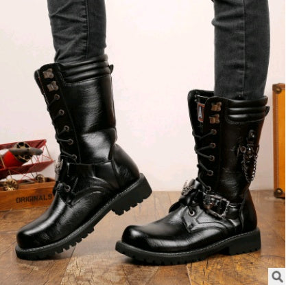 Trend high men's boots military boots men's cowboy boots men's boots