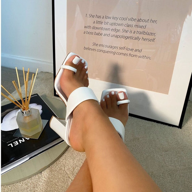 slip on toe ring heels