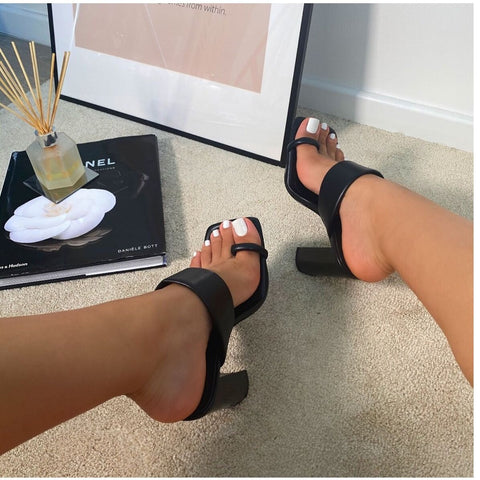slip on toe ring heels