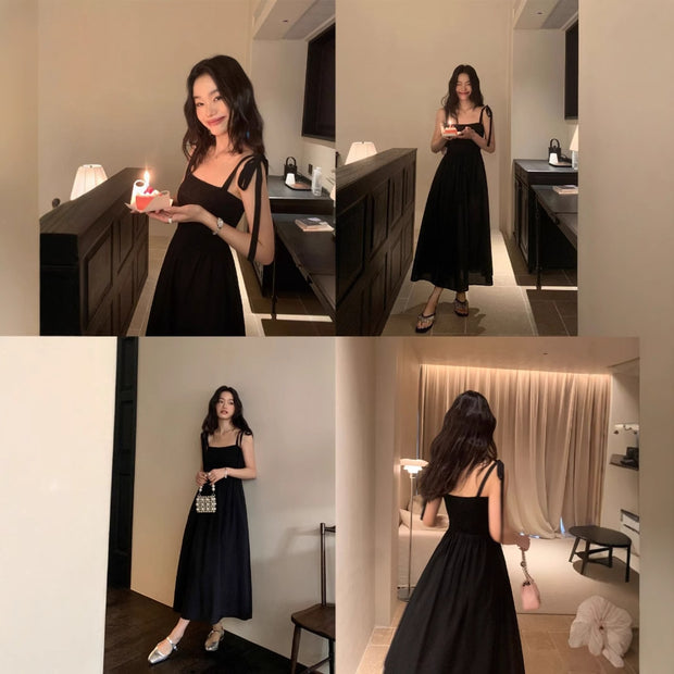 Temperament High-grade Slim-fit Tube Top Bow Lace-up Dress