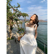 Temperament High-grade Slim-fit Tube Top Bow Lace-up Dress