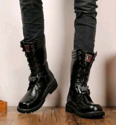 Trend high men's boots military boots men's cowboy boots men's boots