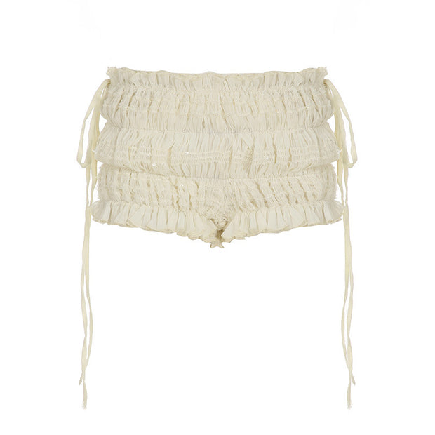 Irregular Bud-waisted Shorts Hot Pants For Hot Girls Sexy Lacing