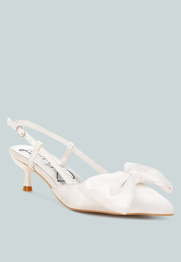 Okshak Satin Bow Slingback Sandals-1