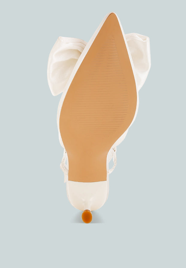Okshak Satin Bow Slingback Sandals-4