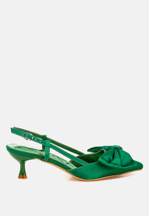 Okshak Satin Bow Slingback Sandals-5