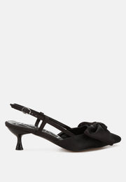 Okshak Satin Bow Slingback Sandals-6