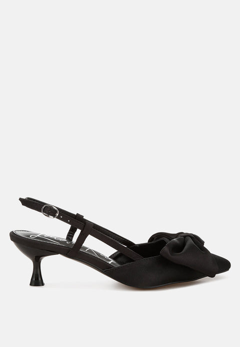 Okshak Satin Bow Slingback Sandals-6