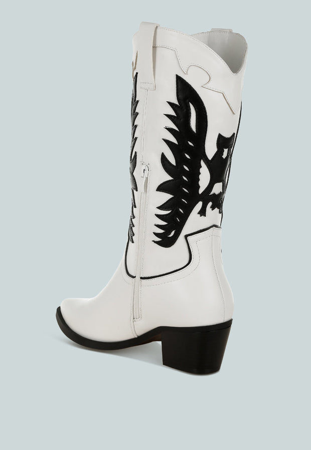 Thistle Winged Patchwork Cowboy Boots-3