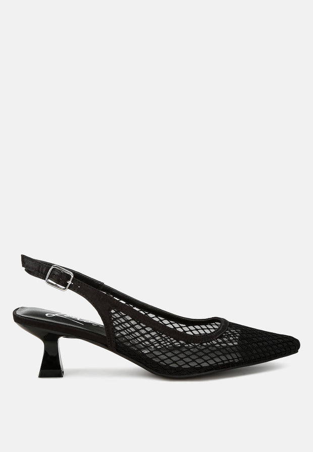 Kiev Mesh Pin Buckle Pointed Mules-0