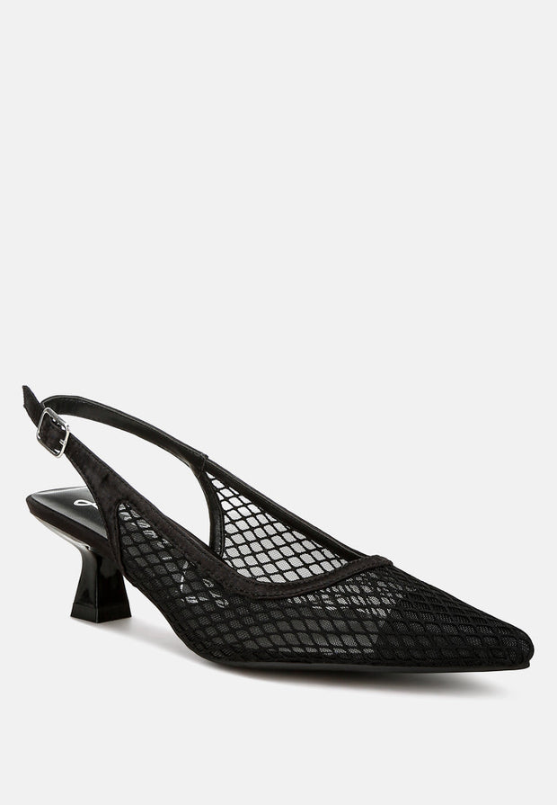 Kiev Mesh Pin Buckle Pointed Mules-2